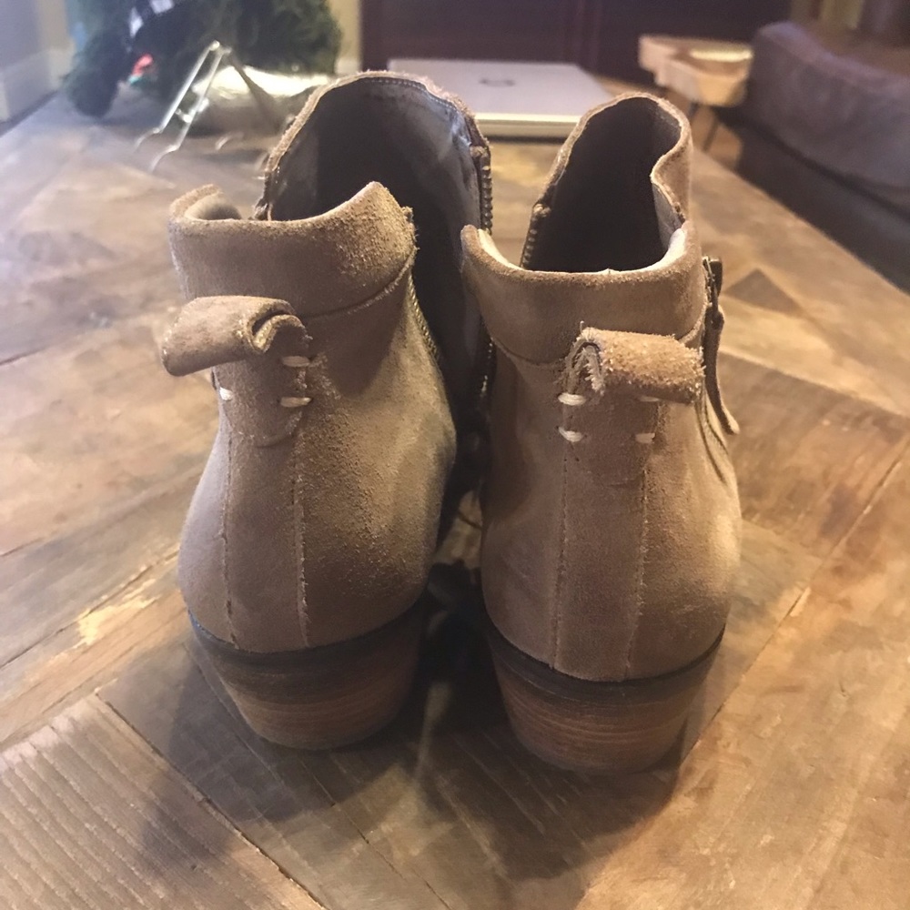Distressed suede booties. - Picture 3 of 4